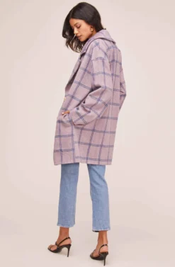 Cozy Coat -Barbie Clothing Shop AT15630 PURPLE BLUE PLAID 5 scaled