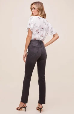 Flutter Sleeve Surplice Floral Top -Barbie Clothing Shop AT15688B WHITE PINK SKETCH FLORAL 6 scaled