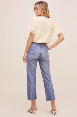 Flutter Sleeve Surplice Floral Top -Barbie Clothing Shop AT15688B YELLOW DITSY 5 scaled