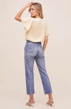 Flutter Sleeve Surplice Floral Top -Barbie Clothing Shop AT15688B YELLOW DITSY 6 scaled