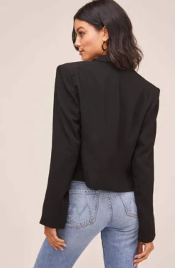 Cropped Blazer -Barbie Clothing Shop AT15702 BLACK 4 scaled