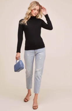 Leila Turtle Neck Sweater -Barbie Clothing Shop AT15921 BLACK 1 scaled