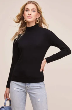 Leila Turtle Neck Sweater -Barbie Clothing Shop AT15921 BLACK 2 scaled