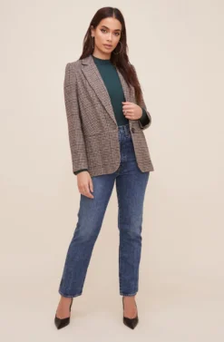 Plaid Blazer -Barbie Clothing Shop AT16133 BROWNTEALPLAID 1 scaled