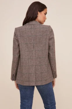 Plaid Blazer -Barbie Clothing Shop AT16133 BROWNTEALPLAID 5 scaled