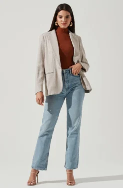 One Button Blazer -Barbie Clothing Shop AT16133 TAUPE 1 scaled