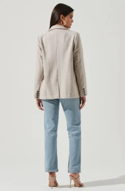 One Button Blazer -Barbie Clothing Shop AT16133 TAUPE 3 scaled