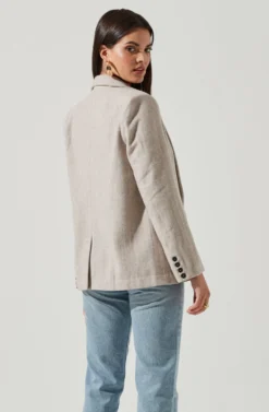 One Button Blazer -Barbie Clothing Shop AT16133 TAUPE 4 scaled