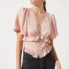 Short Sleeve Ruffle Hem Top