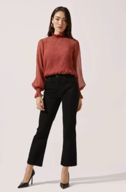 Mock Neck Long Sleeve Top
