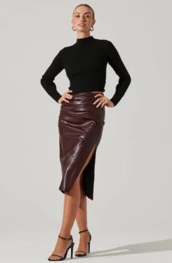 Tie Back Mock Neck Sweater -Barbie Clothing Shop AT16917 BLACK 1 scaled