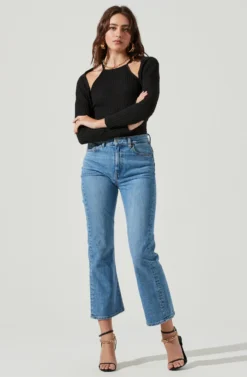 Cropped Shrug Halter Cami Set -Barbie Clothing Shop AT16965 BLACK 2 scaled