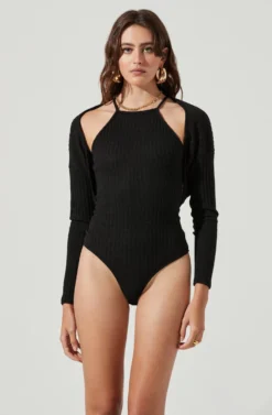 Cropped Shrug Halter Cami Set -Barbie Clothing Shop AT16965 BLACK 3 scaled