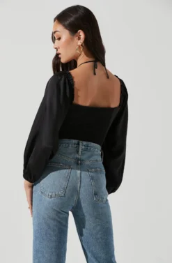 Long Sleeve Cinch Center Convertible Neckline Bodysuit -Barbie Clothing Shop AT17059 BLACK 1408 2e2e7822 8065 4a1c a4bd a75ccf68bf39 scaled