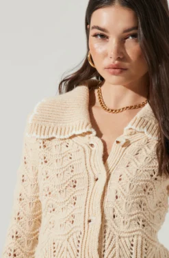 Scallop Collar Cardigan -Barbie Clothing Shop AT17096 BONE 1 scaled