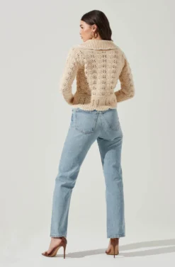 Scallop Collar Cardigan -Barbie Clothing Shop AT17096 BONE 3 scaled