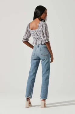 Half Sleeve Floral Back Cutout Top -Barbie Clothing Shop AT17198 BLUEPURPLEDITSY 0540 24866dbb 823e 4899 a6ae fcd66de2c49c scaled