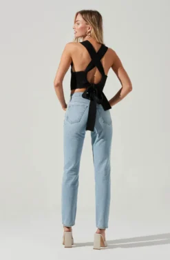 Tie Back Sweater Tank Top -Barbie Clothing Shop AT17237 BLACK 1675 scaled