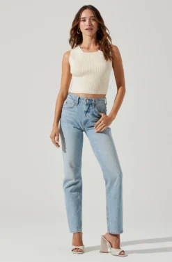 Tie Back Sweater Tank Top -Barbie Clothing Shop AT17237 CREAM 1 scaled