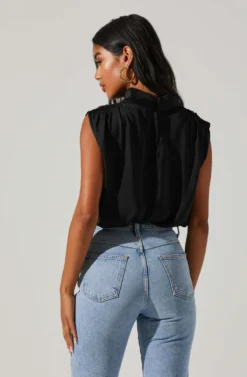 Cowl Neck Sleeveless Top 17 Cowl Neck Sleeveless Top -Barbie Clothing Shop AT17256 BLACK 3 scaled