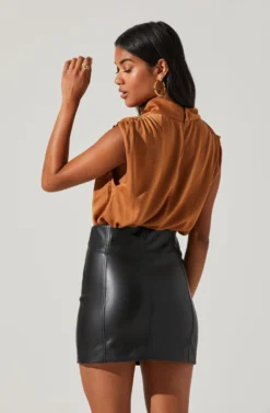 Cowl Neck Sleeveless Top 27 Cowl Neck Sleeveless Top -Barbie Clothing Shop AT17256 BROWN 5 scaled