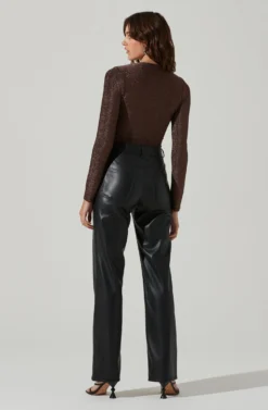 Lace Up Front Long Sleeve Bodysuit 16 Lace Up Front Long Sleeve Bodysuit -Barbie Clothing Shop AT17444 BLACKBRONZE 6 scaled