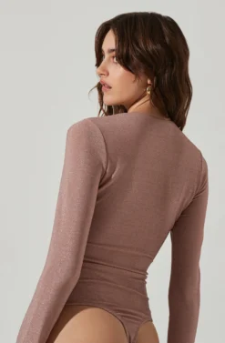 Lace Up Front Long Sleeve Bodysuit 21 Lace Up Front Long Sleeve Bodysuit -Barbie Clothing Shop AT17444 PINKSHIMMER 4 scaled