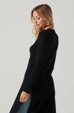 Julissa Maxi Cardigan -Barbie Clothing Shop AT17513B BLACK 3 scaled