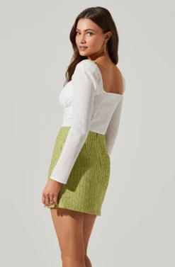 Long Sleeve Sweetheart Neck Crop Top -Barbie Clothing Shop AT17592 WHITE 4 scaled