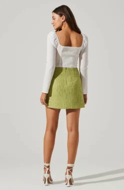 Long Sleeve Sweetheart Neck Crop Top -Barbie Clothing Shop AT17592 WHITE 5 scaled