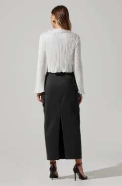 Cropped Plisse Mock Neck Top -Barbie Clothing Shop AT17868 WHITE 5 scaled