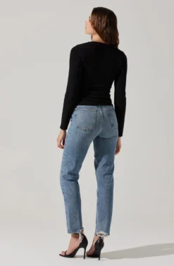 Long Sleeve Cupped Bust Knit Top 10 Long Sleeve Cupped Bust Knit Top -Barbie Clothing Shop AT17996 BLACK 5 scaled