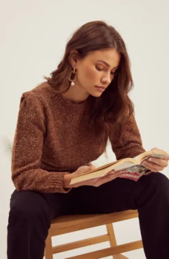 Caroline Sweater -Barbie Clothing Shop FallSweaters ACT16247 CARAMELMULTI 2 scaled