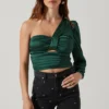 One Shoulder Twisted Bandeau Crop Top