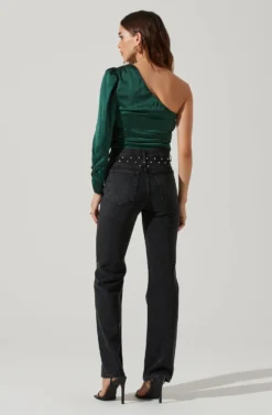 One Shoulder Twisted Bandeau Crop Top -Barbie Clothing Shop LT17865 FCI DEEPSPRUCE 4 scaled