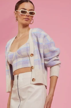 Belmont Plaid Cardigan -Barbie Clothing Shop RESORT 1395 scaled